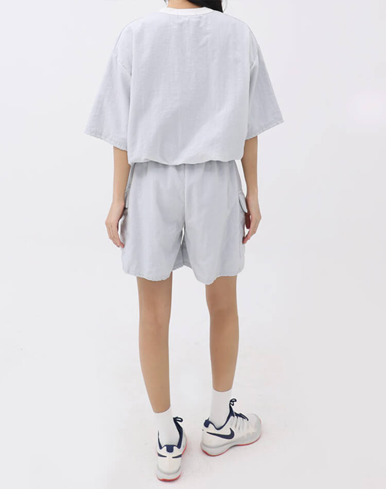 裏地付き ワイド カーゴ ハーフパンツ 韓国ゴルフウェア

