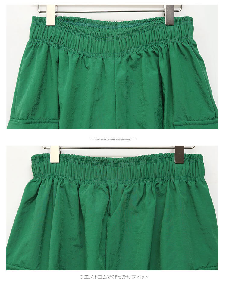 裏地付き ワイド カーゴ ハーフパンツ 韓国ゴルフウェア

