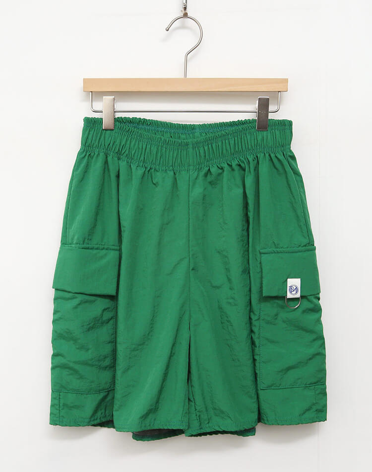 裏地付き ワイド カーゴ ハーフパンツ 韓国ゴルフウェア

