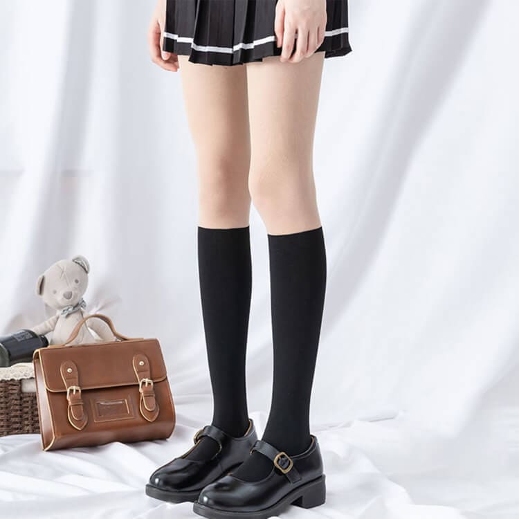 60デニール 薄手 ソックス 切り替え 生足タイツ