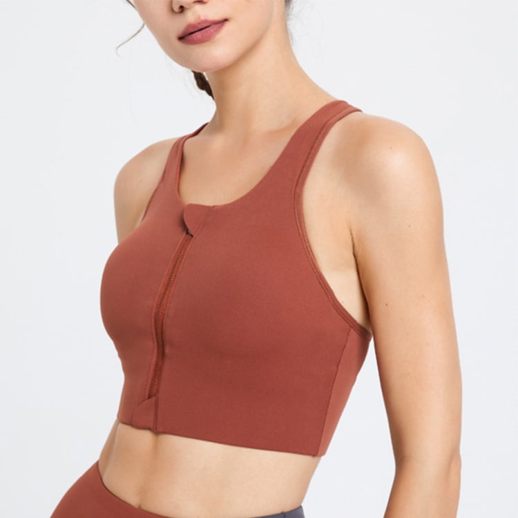フロントファスナー ジップアップ ヨガウェア タンクトップ