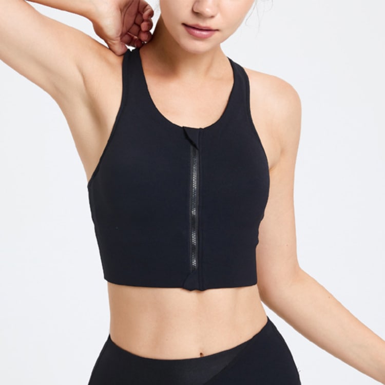 フロントファスナー ジップアップ ヨガウェア タンクトップ