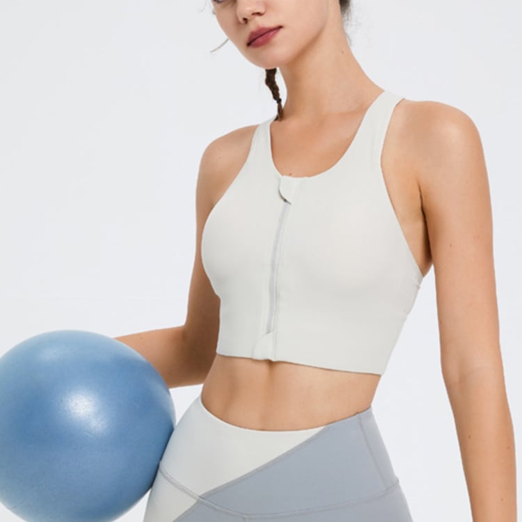 フロントファスナー ジップアップ ヨガウェア タンクトップ