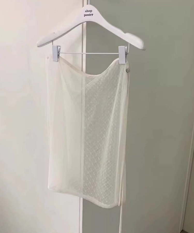 ひざ丈 花柄レース シースルー ラップスカート