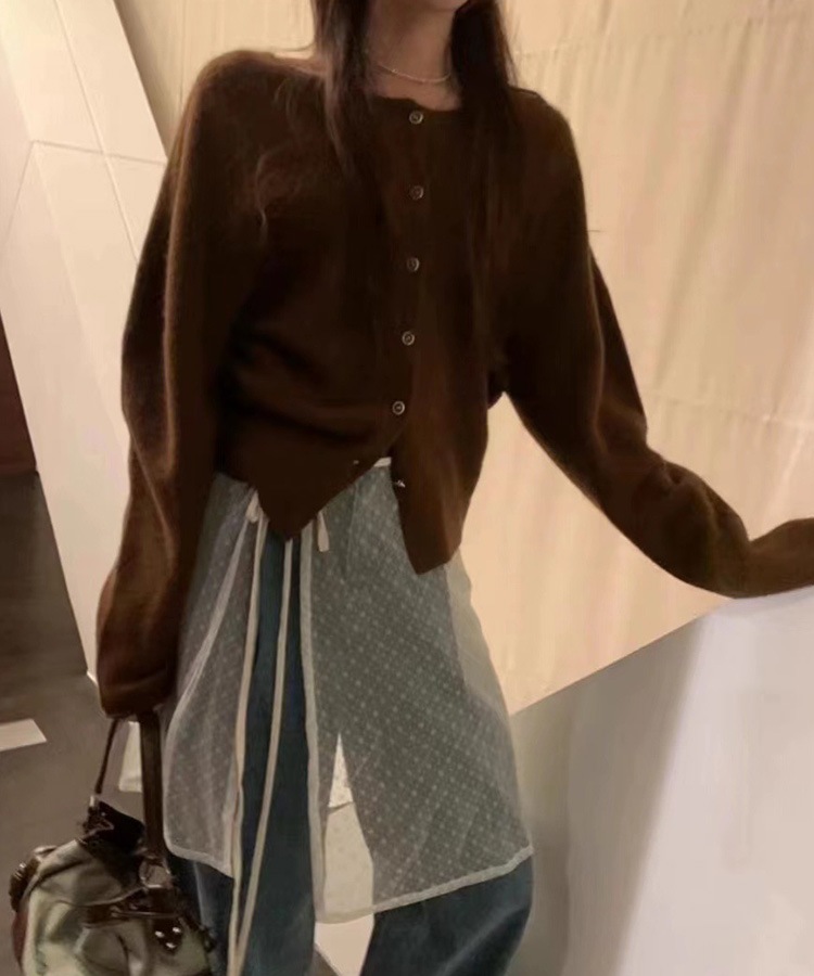 ひざ丈 花柄レース シースルー ラップスカート