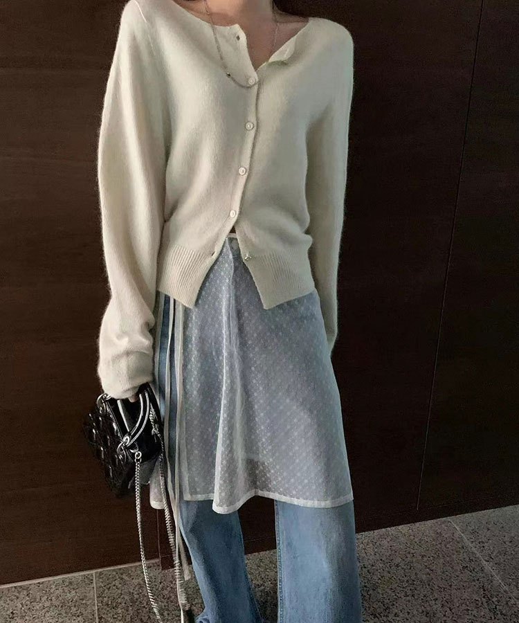 ひざ丈 花柄レース シースルー ラップスカート