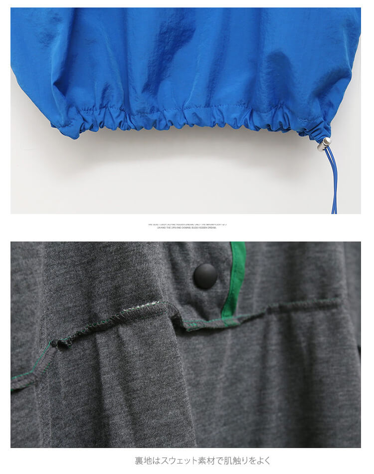 裏地付き プルオーバー 半袖 ハーフボタン ベスト 

