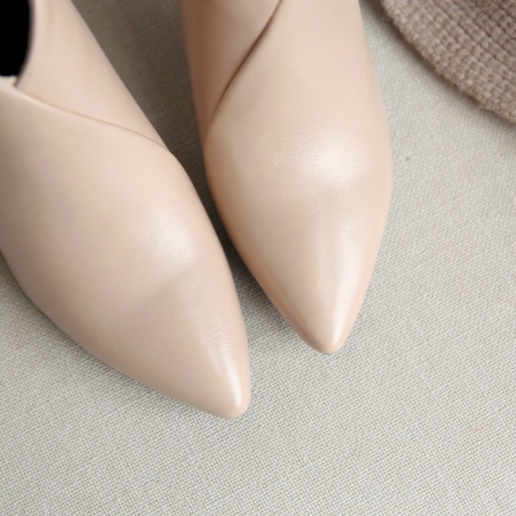 Vカット 切り替え ショートブーツ ブーティー