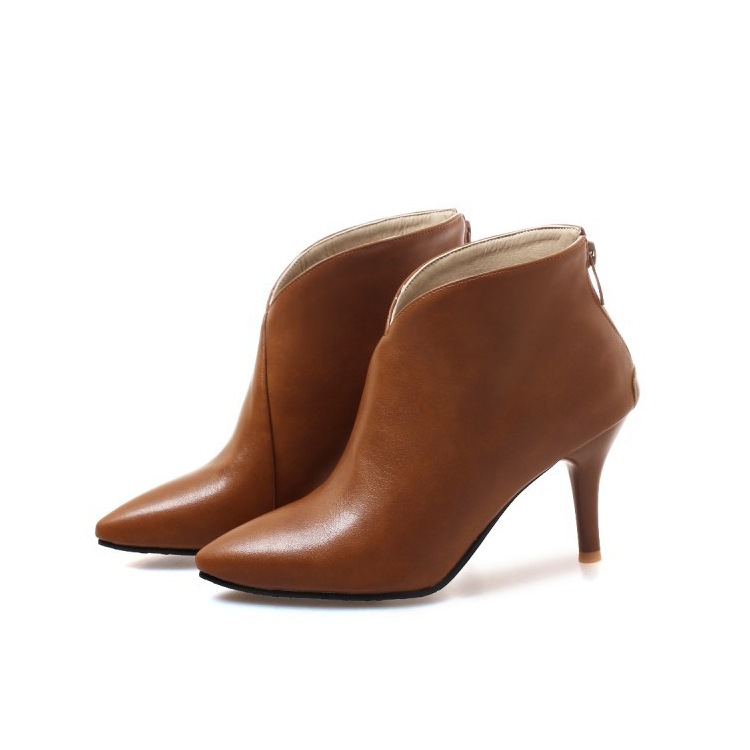 Vカット 切り替え ショートブーツ ブーティー