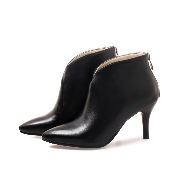 Vカット 切り替え ショートブーツ ブーティー