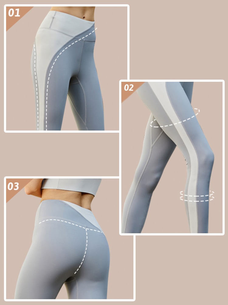 九分丈 アシンメトリー バイカラー ヨガウェア パンツ