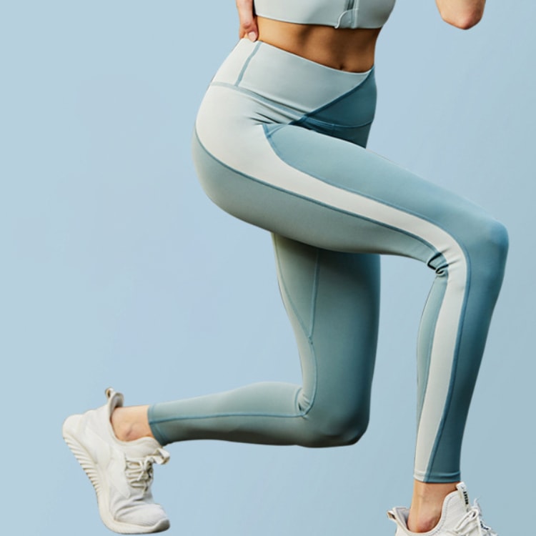 九分丈 アシンメトリー バイカラー ヨガウェア パンツ