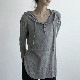フード付き 薄手 長袖 ロング丈 Tシャツ