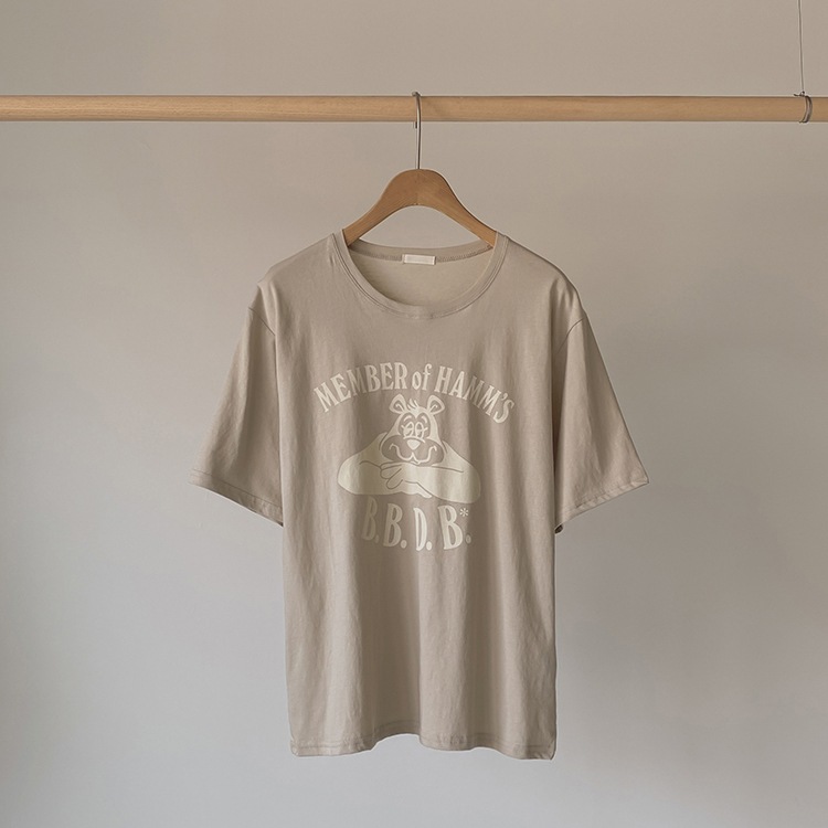 韓国　かわいいプリント　5分袖 Tシャツ