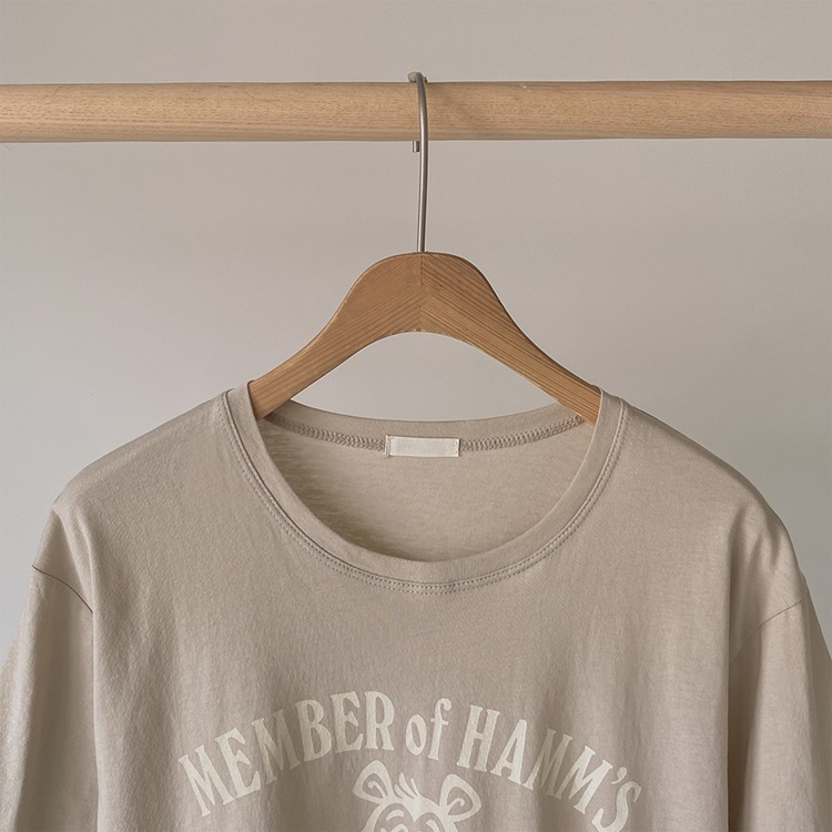 韓国　かわいいプリント　5分袖 Tシャツ