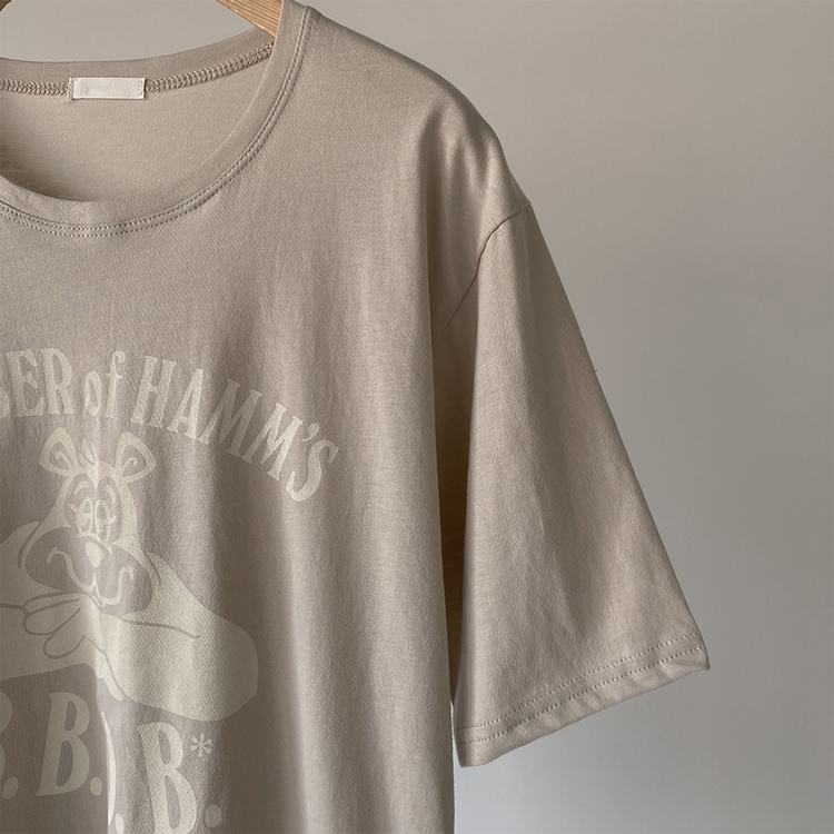 韓国　かわいいプリント　5分袖 Tシャツ