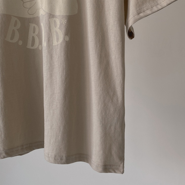 韓国　かわいいプリント　5分袖 Tシャツ