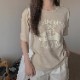 韓国　かわいいプリント　5分袖 Tシャツ