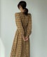 ロング丈 カシュクール Vネック ラップワンピース