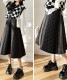 Aライン 中綿入り キルティング ミモレ丈 オーバースカート


