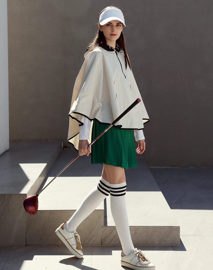 配色 フード付き レインポンチョ レインコート 