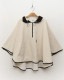 配色 フード付き レインポンチョ レインコート 