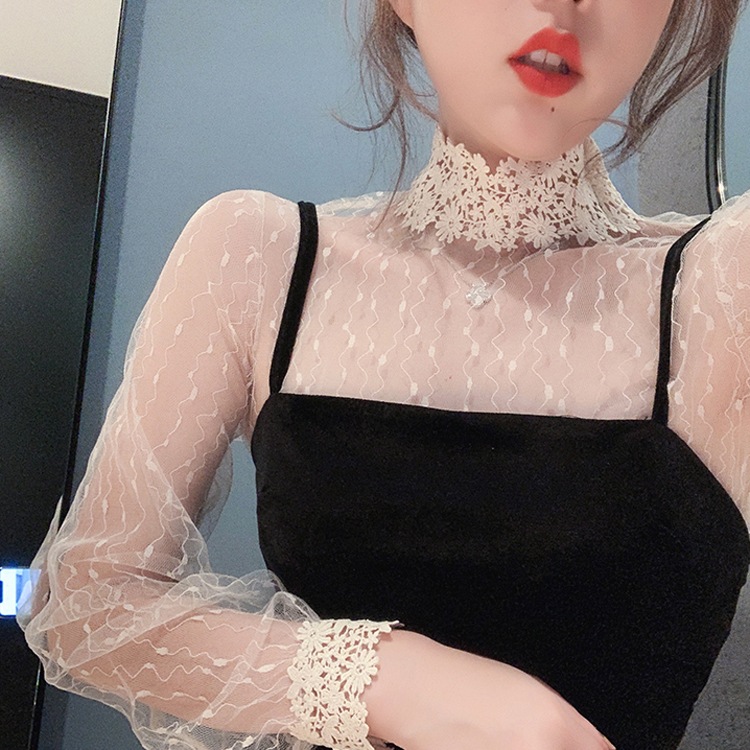 ケミカルレース ハイネック シースルーインナー