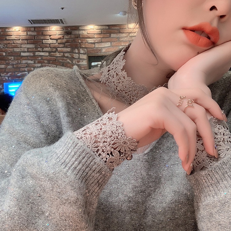 ケミカルレース ハイネック シースルーインナー