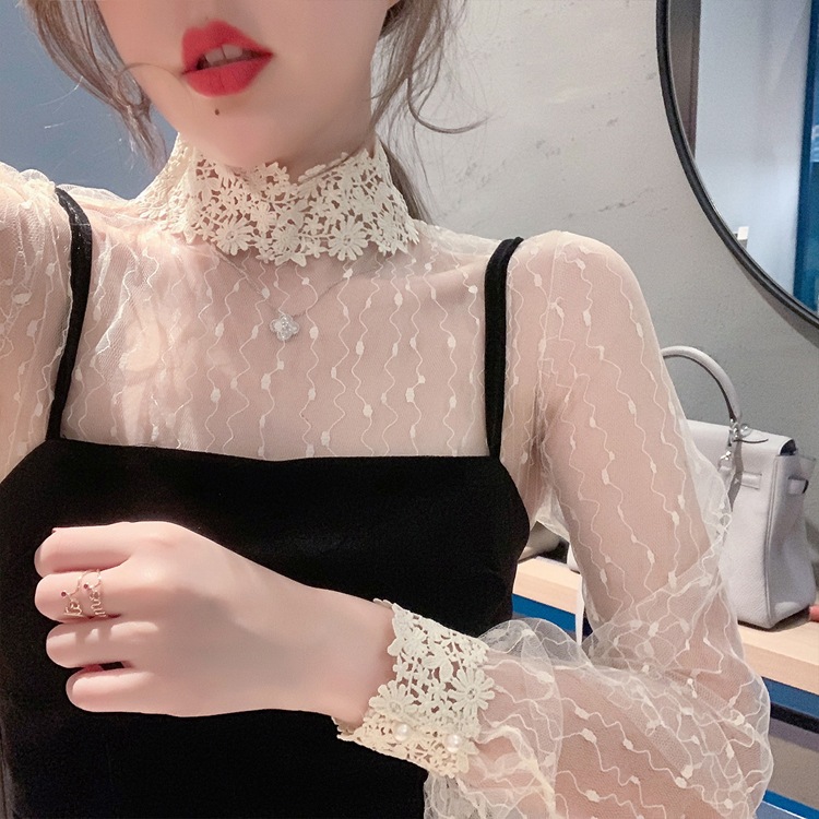 ケミカルレース ハイネック シースルーインナー