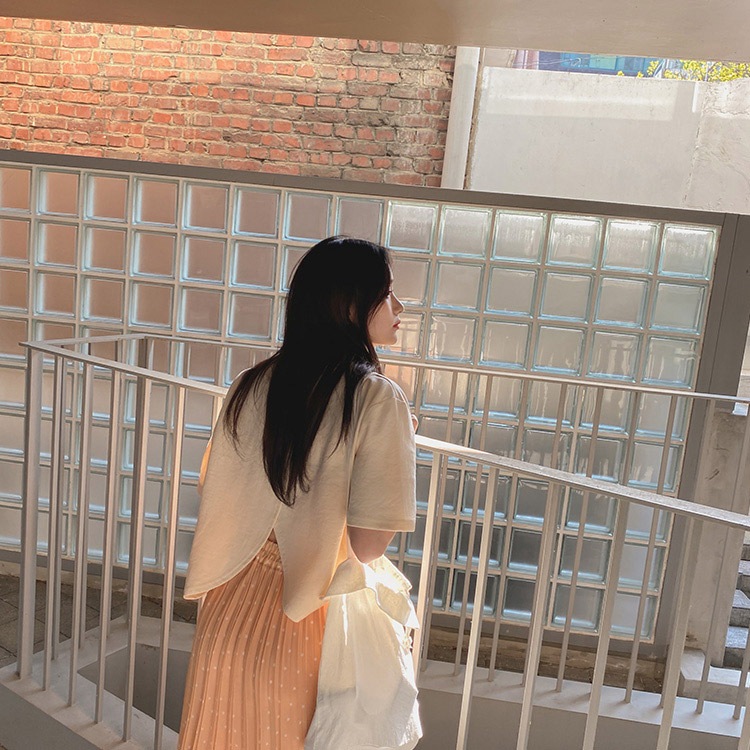 背中みせ バックシャン 半袖 Tシャツ