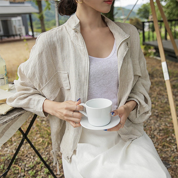 エレガント リネン カジュアル ジャケット