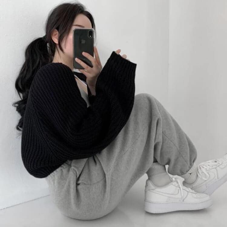 ランタンスリーブ ショート丈 ボレロ ニット カーディガン