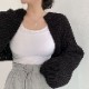 ランタンスリーブ ショート丈 ボレロ ニット カーディガン