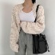 ランタンスリーブ ショート丈 ボレロ ニット カーディガン