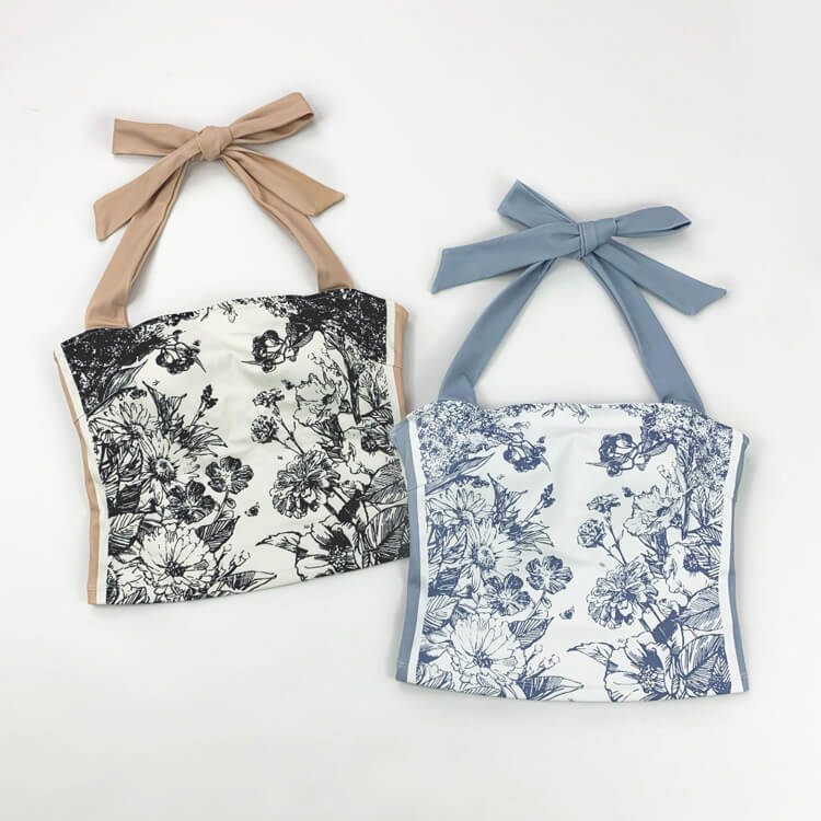 花柄 ホルターネック トップス ヨガウェア