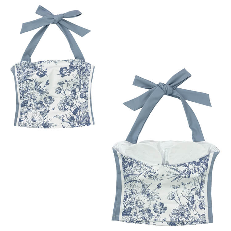 花柄 ホルターネック トップス ヨガウェア