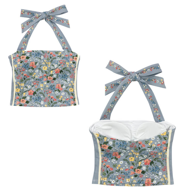 花柄 ホルターネック トップス ヨガウェア