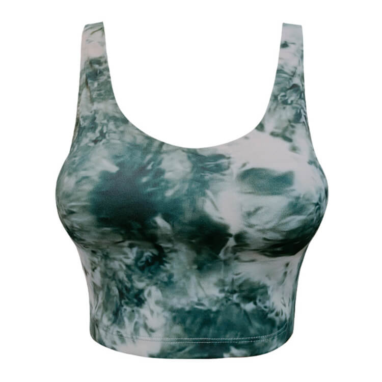 インクアートプリント柄 Uネック タンクトップ ヨガウエア