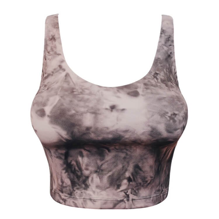 インクアートプリント柄 Uネック タンクトップ ヨガウエア
