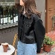 ゆったり ステンカラー フェイクレザー ジャケット コート
