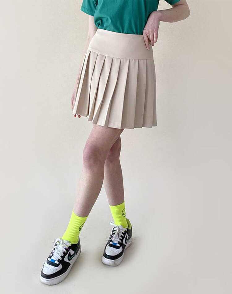 切り替え プリーツ ミニスカート 韓国ゴルフウェア

