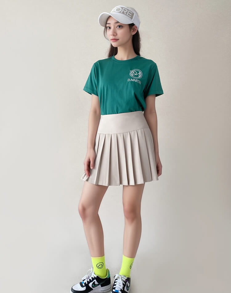 切り替え プリーツ ミニスカート 韓国ゴルフウェア

