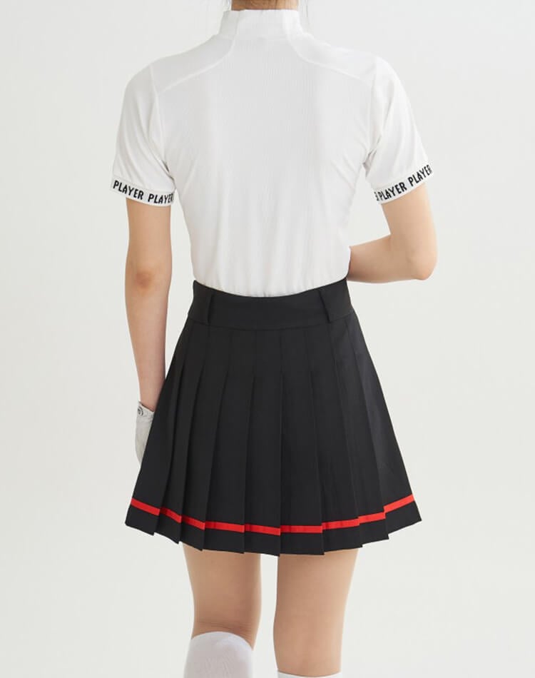 袖ロゴ ハイネック 半袖 トップス 韓国 ゴルフウェア