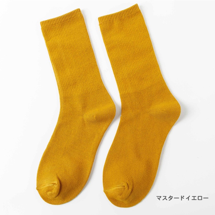 12color 無地 ミドル丈 クルーソックス