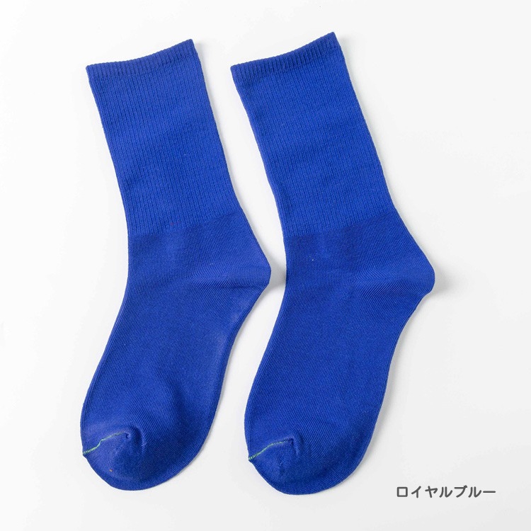12color 無地 ミドル丈 クルーソックス