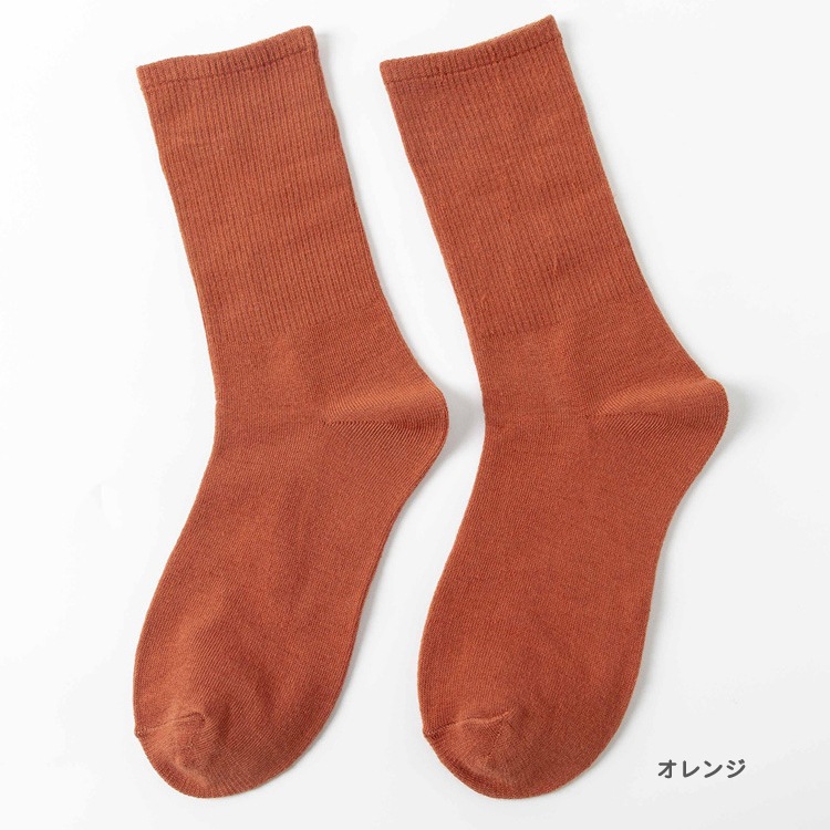 12color 無地 ミドル丈 クルーソックス