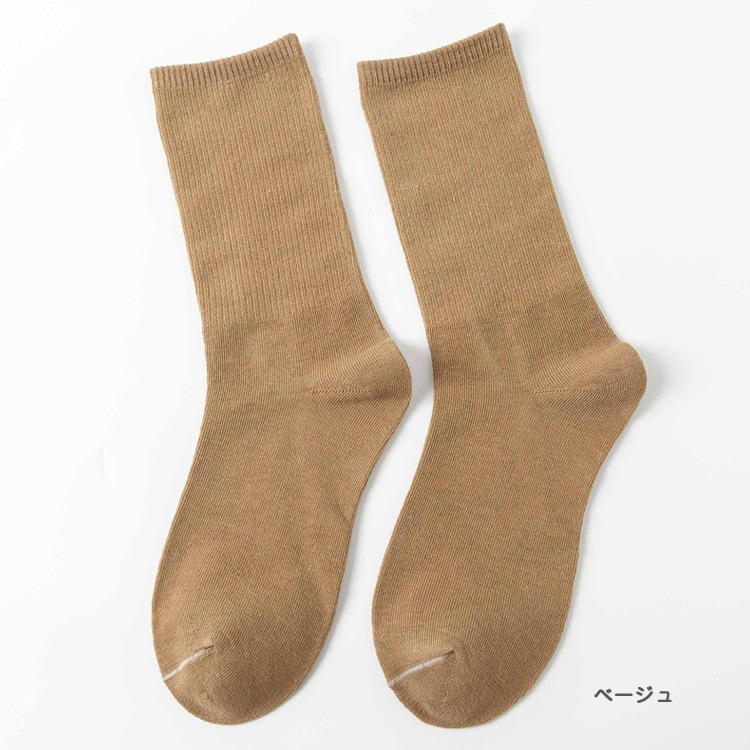 12color 無地 ミドル丈 クルーソックス