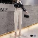 ベルト付き 九分丈 テーパードパンツ