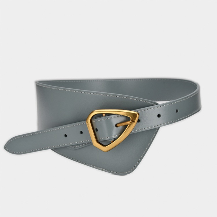 エナメル加工 本革 アシンメトリー ワイドベルト