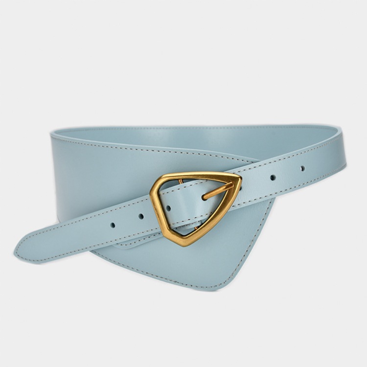 エナメル加工 本革 アシンメトリー ワイドベルト